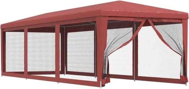 vidaXL Partyzelt Rot mit 8 Mesh-Seitenwänden B/T/H: 9 x 3 x 2,58 m - Bild 1