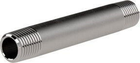 Riegler Rohrdoppelnippel R 3/8 aus Edelstahl 1.4571 in Silber, Länge: 60 mm - Bild 1