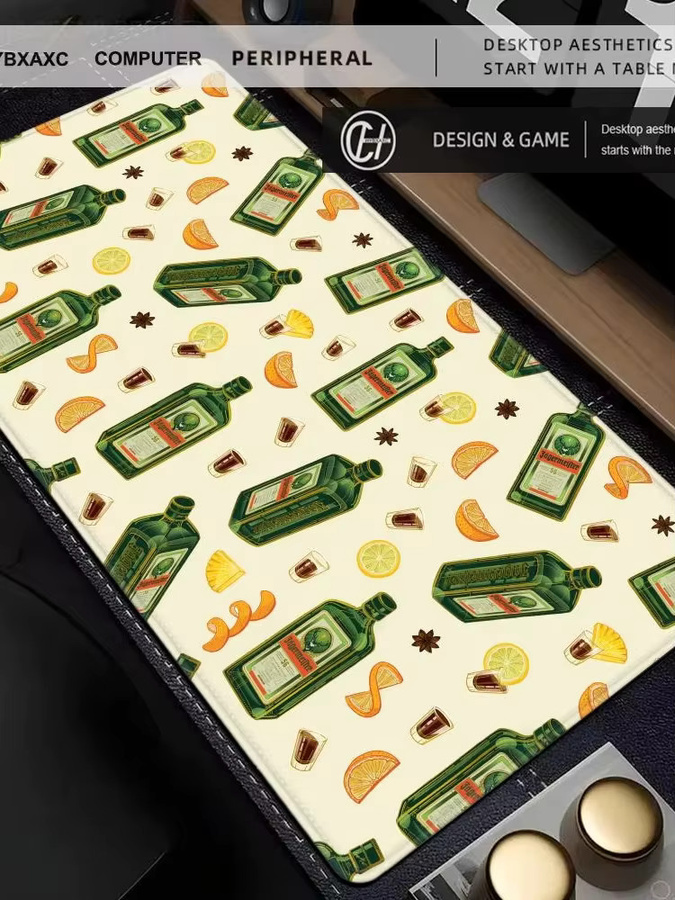 HYBXAXC Mauspad Jagermeister Design in Schwarz und Multicolour mit Handgelenkschutz und rutschfester Unterseite für Gaming und Büro - Bild 6