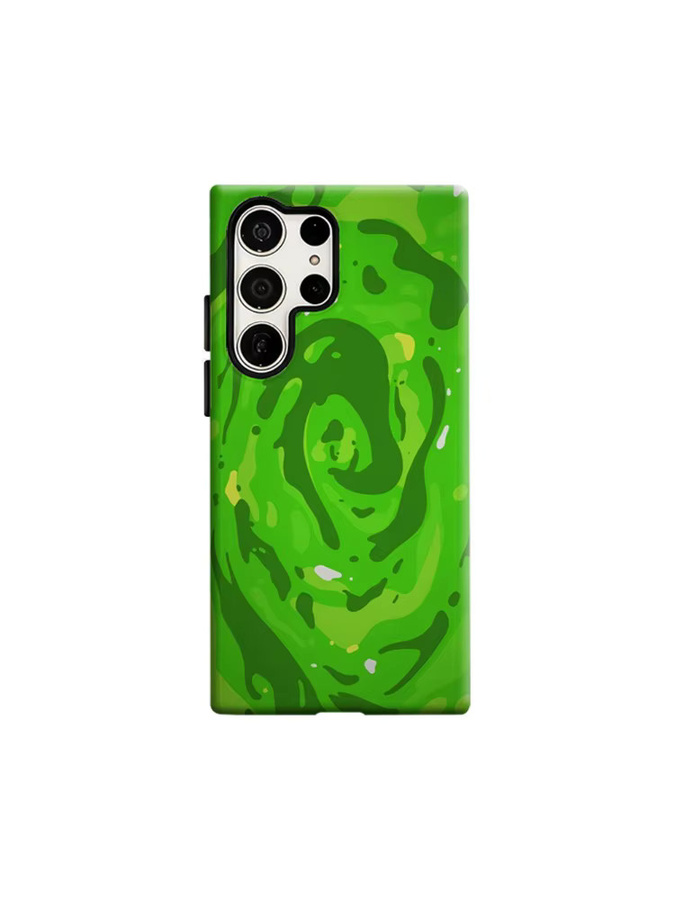 Glänzende Doppelschicht-Handyhülle mit grüner Wirbel-Textur für Samsung Galaxy S25 Ultra, S24 und S23 Ultra Plus - Bild 6