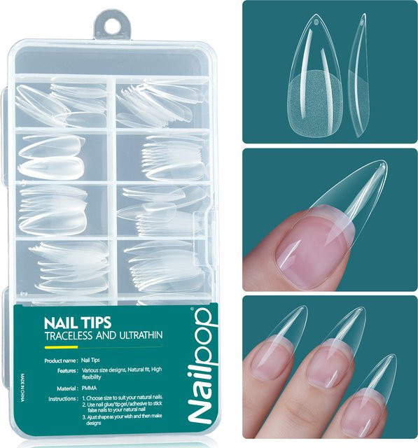 Nailpop Soft-Gel-Tips, Almond 001, Matt, 120 Stück - Bild 1