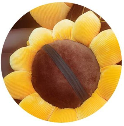 Gelbes Sonnenblumen Plüsch Sitzkissen in Blumenform, Durchmesser: 40 cm - Bild 1