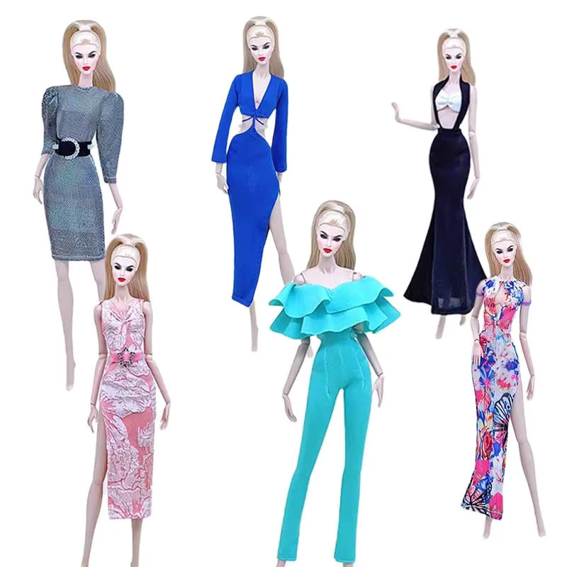 Barbie Puppen Zubehör, Cheongsam Kleid Overall Mantel Rock, Bunt / Mehrfarbig - Bild 3