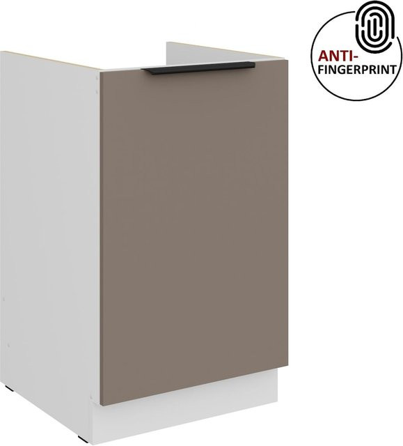Küchen Spülenschrank ARIA in Sandgrau matt mit Anti-Fingerprint-Beschichtung, Breite: 50 cm - Bild 1