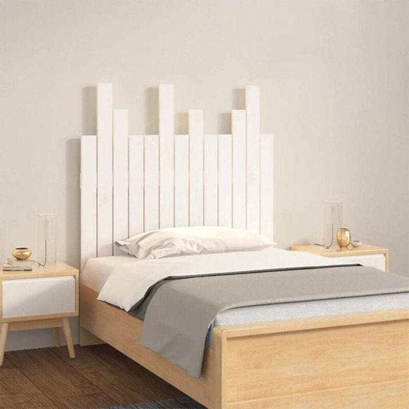 Vidaxl Wand-Kopfteil aus Massivholz Kiefer in Weiß, B/H/T: 82,5 x 80 x 3 cm - Bild 1