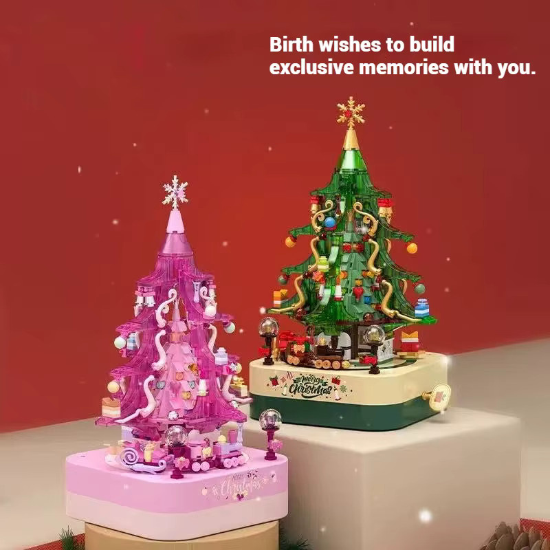 JAKI Spieluhr Bausteine Weihnachtsbaum als Desktop Ornament in Mehrfarbig - Bild 2