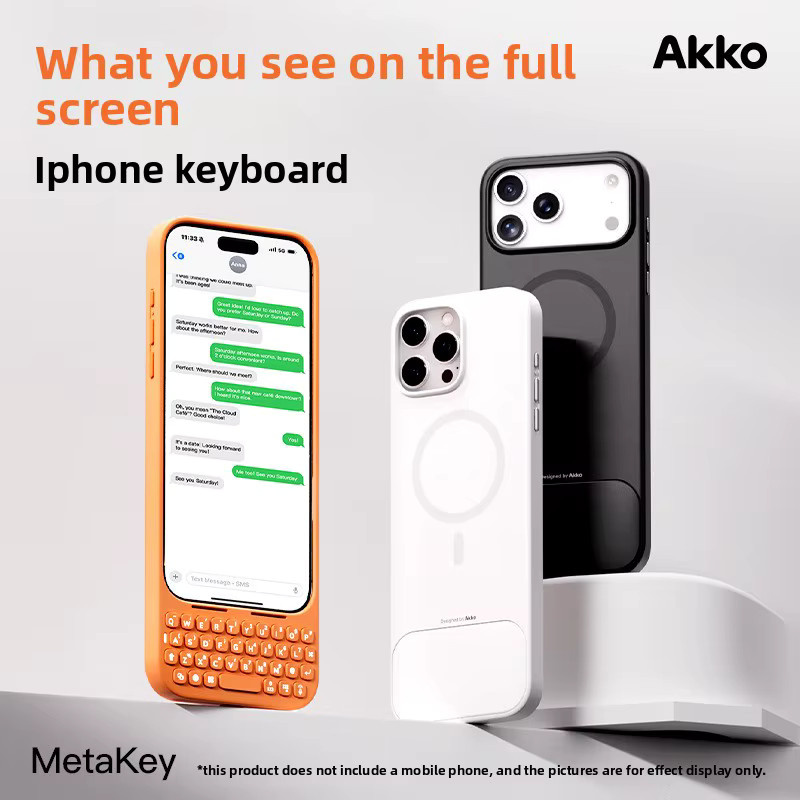 MetaKey All-in-One Handyhülle für iPhone 17 Pro Max in Blau mit integrierter mobiler Tastatur, Nachtlicht und MagSafe-kompatibler magnetischer Ladeschutzabdeckung - Bild 2