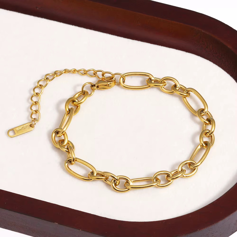 YUYAN Gliederkettenarmband Edelstahl, Gold, Damen - Bild 2