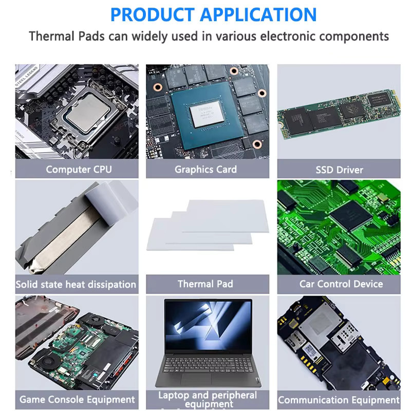 Upsiren Thermo Pad Leitfähiges Silikonpad für GPU und CPU in Grau, 85 x 45 mm und 120 x 120 mm - Bild 3