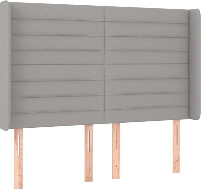 vidaXL LED Kopfteil in Hellgrau mit USB-Ladeport und integrierter Beleuchtung, Breite: 147 cm, Tiefe: 16 cm, Höhe: 118 cm bis 128 cm - Bild 1