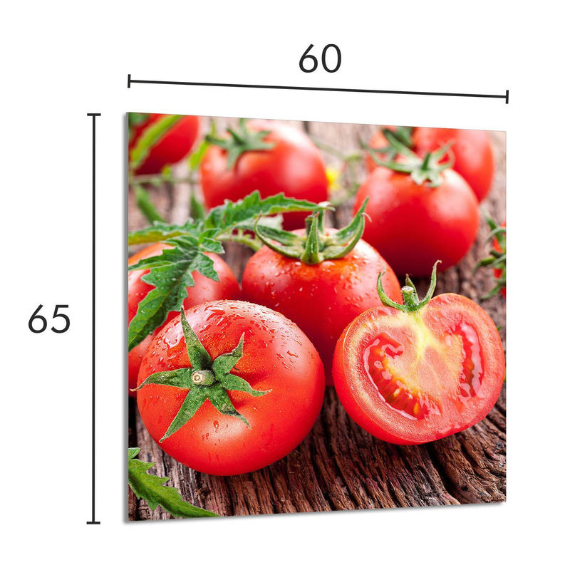 Küchenrückwand aus Acrylglas mit Tomaten-Motiv in Rot, Rechteckig, B: 60 cm, H: 65 cm - Bild 4