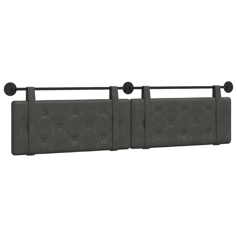 vidaXL Polsterpaneel für die Wandmontage in Schwarz mit Antik-Look aus PU-Leder, B/H/T: 210 x 55 x 5 cm - Bild 2