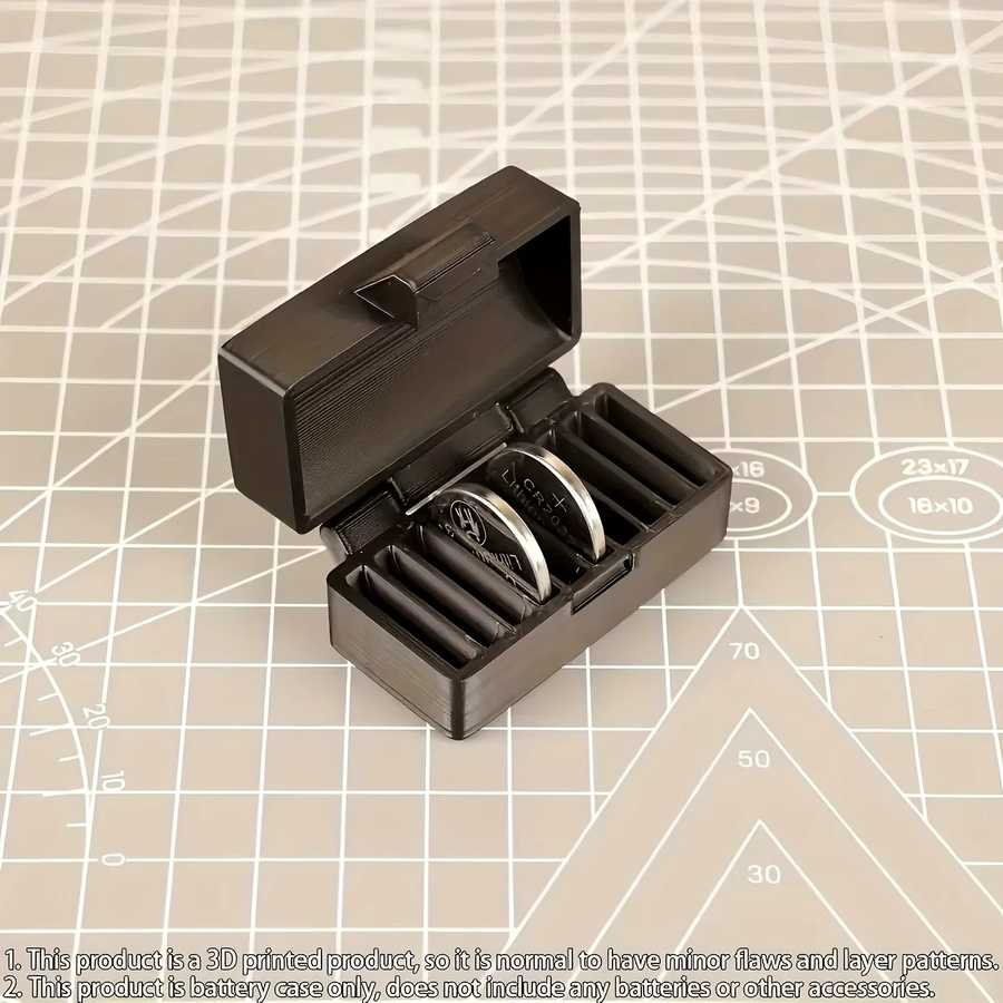 Tragbare 10-Loch CR2032-Knopfbatteriehalter Aufbewahrungsbox mit 10 Schubladenfächern in Weiß - Bild 2