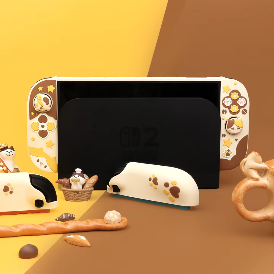 LISM Calico Cat Schutzhülle kompatibel mit Nintendo Switch 2 NS2 (2025) in Multicolour mit Hartschale, Silikon-Griffabdeckungen und Daumengriffkappen - Bild 2