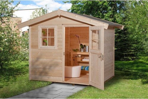 WEKA Gartenhaus 123 Gr.5 aus Fichtenholz mit Satteldach in Beige, B/H/T: 390 x 247 x 295 cm - Bild 3