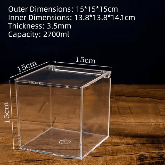 Transparente quadratische Acrylbox mit Deckel als stapelbarer Kosmetik-Organizer - Bild 1