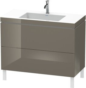 Duravit Waschtischunterschrank L-Cube c-bonded in Hochglanzgrau mit 1 Hängeloch und 2 Auszügen, B/T/H: 100 x 48 x 69,8 cm - Bild 1