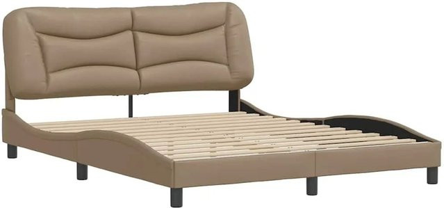 vidaXL Bettgestell Hvar in Cappuccino-Braun aus Kunstleder, B/T/H: 160 x 200 x 165 cm - Bild 1