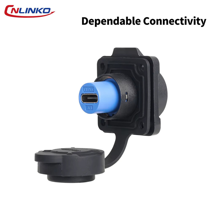 CNLINKO LP16 Wasserdichter USB Typ-C Kabelstecker Schwarz mit 5A Schnellladung und USB 3.1 Hochgeschwindigkeits-Datensynchronisation - Bild 2