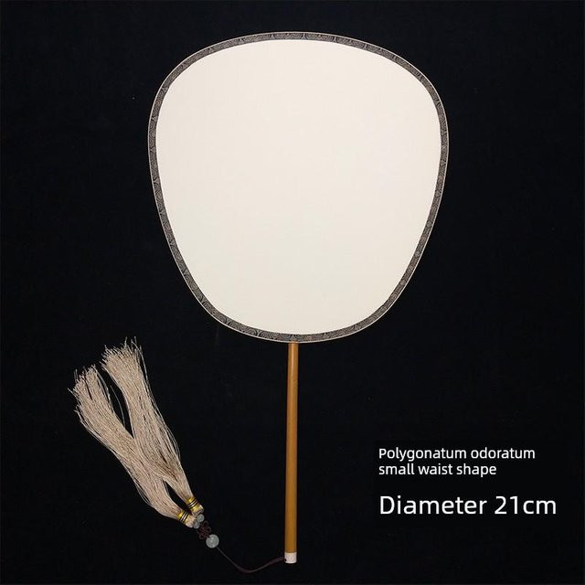 TAOMall Seidenfächer Rohling Rund Handbemalt Traditionelle Chinesische Malerei DIY Tempelfächer in Weiß - Bild 1