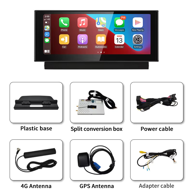 STWEI Android 13 Multimedia-Navigationssystem mit GPS und Carplay für Audi Q2 (Baujahre 2018-2021), 10,25 Zoll, Schwarz - Bild 6
