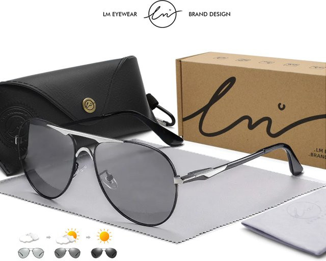 LM Sonnenbrille Aviator, Vollrand, Metall, schwarz, Unisex, polarisiert - Bild 1
