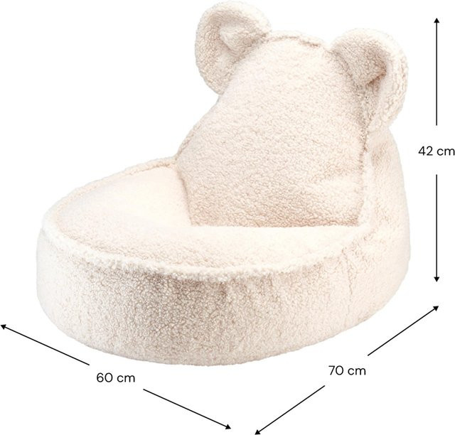 Wigiwama Sitzsack Teddybär in Beige aus Bouclé mit abnehmbarem Bezug - Bild 1