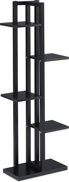Relaxdays Pflanzenregal aus Stahl und MDF in Schwarz mit 5 Ablagen, Höhe: 117 cm, Breite: 43 cm, Tiefe: 22 cm - Bild 1
