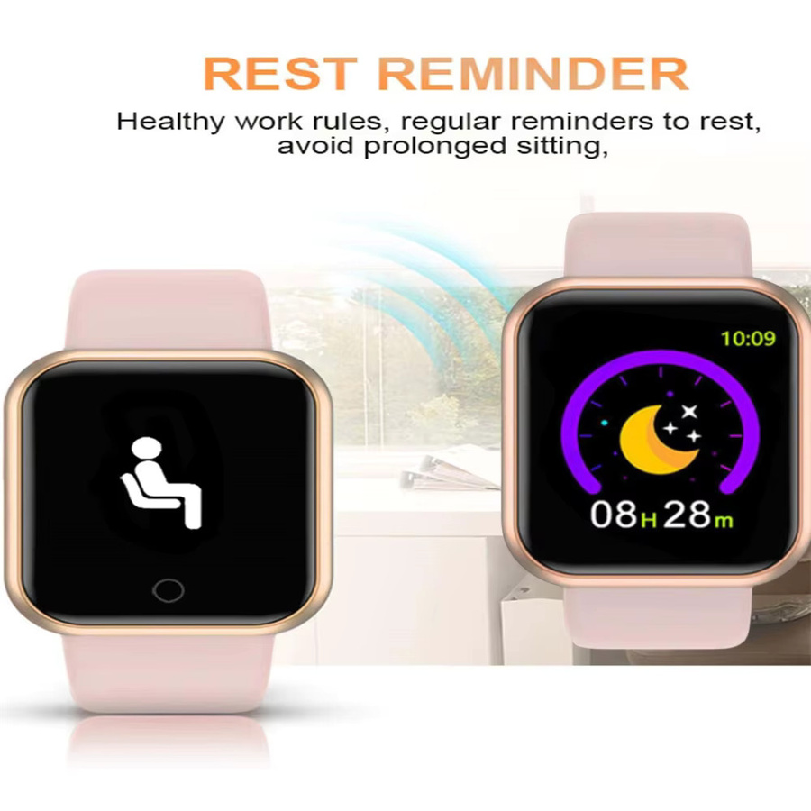 CHAOGENB Smartwatch Y68 in Schwarz mit Bluetooth, Fitness-Tracker und Schlafmonitor für Damen und Herren - Bild 6