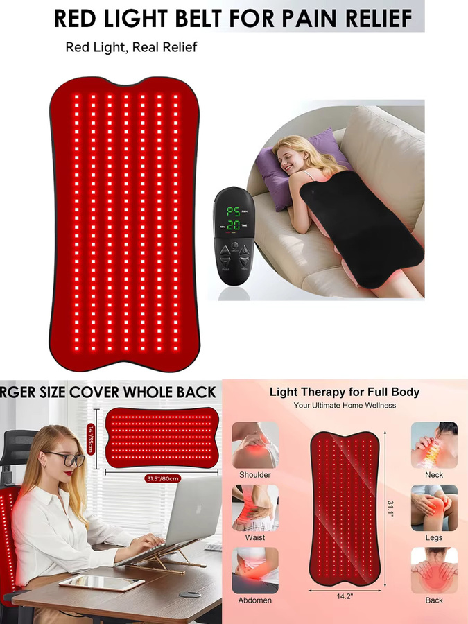 vilnason Rotlichttherapiegürtel mit 210 LEDs, Unisex - Bild 6
