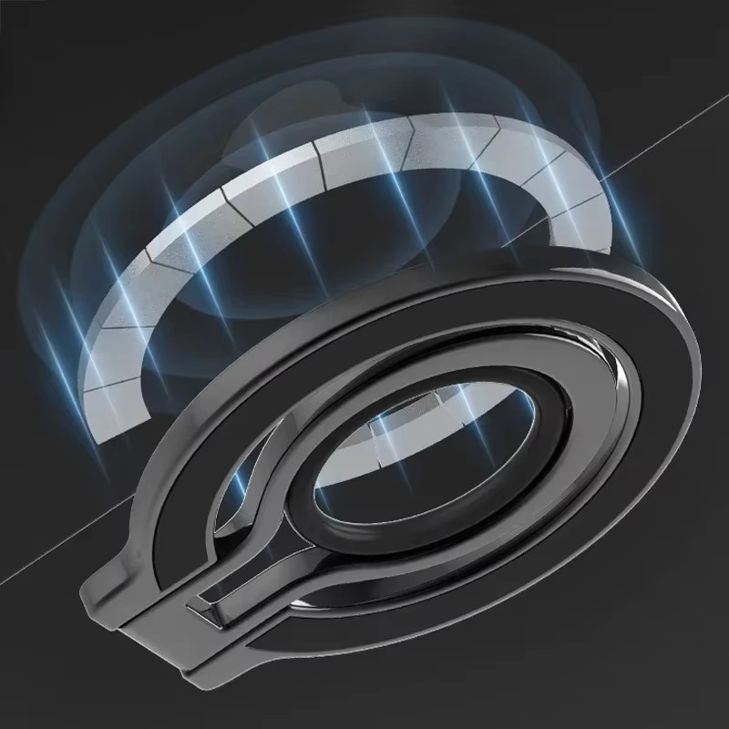 VIKEFON Magnetischer Handyring-Halter für MagSafe, 360 Grad drehbarer Mobiltelefonständer für iPhone, Schwarz - Bild 3