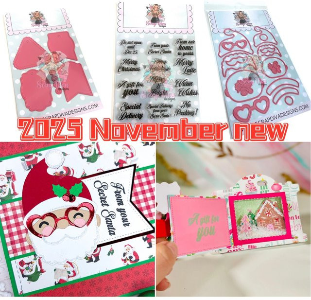 Metall-Stanzformen Lebkuchenwörter 2025 in Silber für DIY Scrapbooking und Basteldekoration - Bild 1