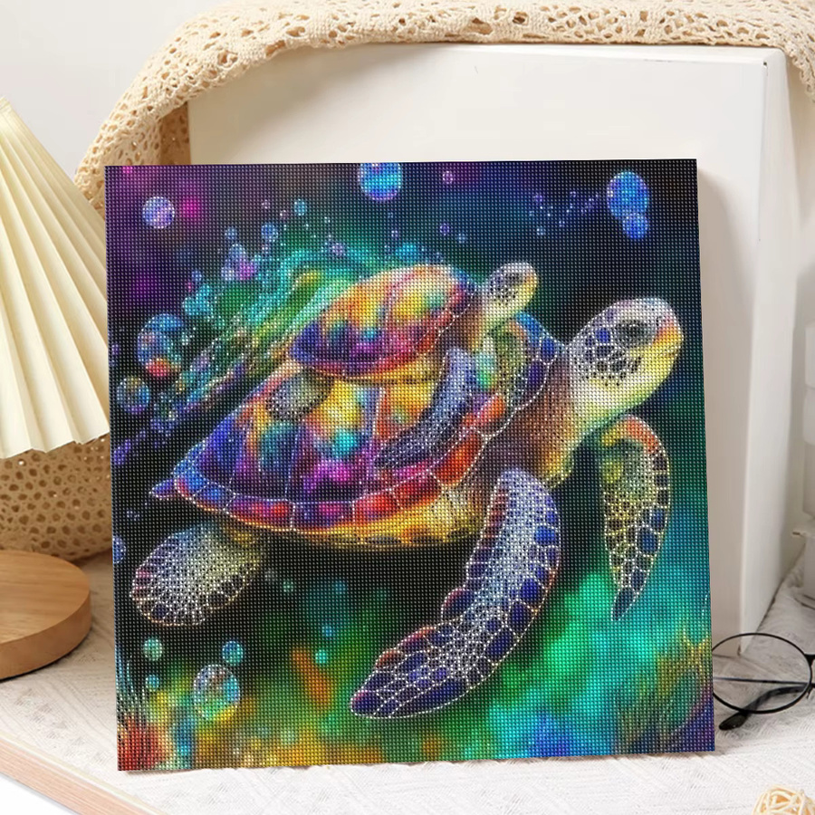 GATYZTORY 5D Diamant-Stickerei Set mit runder Schildkröte in Multicolor als Mosaik-Kunst für deine Heimdekoration - Bild 3