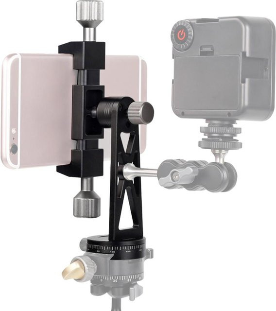 Cimapro CP-5 Multifunktionale Handyhalterung aus Aluminiumlegierung in Schwarz mit 360 Grad Rotation - Bild 1