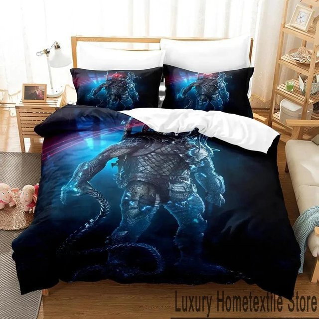 Bettwäsche Set The Predator mit 3D-Druck von Binchi Outdoor Product, bestehend aus Bettbezug und Kissenbezug, Material Mikrofaser, B/H: 260 x 220 cm - Bild 1