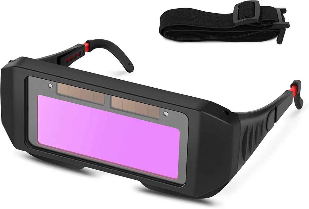 Automatische Schweißbrille mit Solar-Verdunkelung für WIG, MIG und MMA in Schwarz und Violett - Bild 2