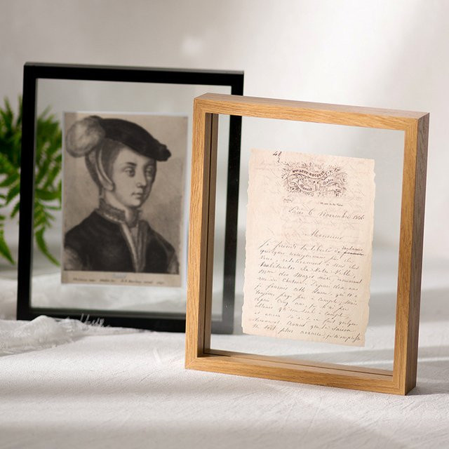 VCC Holzprobenrahmen mit echtem Glas in Braun, rechteckiger Bilderrahmen für Hochzeitsfotos, Desktop-Fotodekoration, 10 x 15 cm - Bild 1