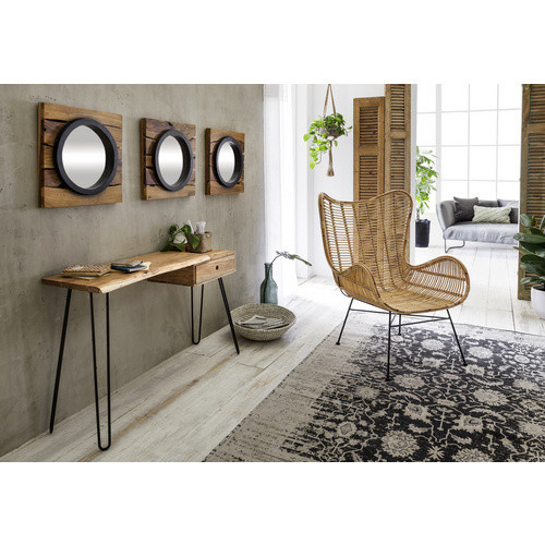 SIT Sessel RATTAN in Beige mit Metallgestell, B/H/T: 75 x 113 x 84 cm - Bild 4