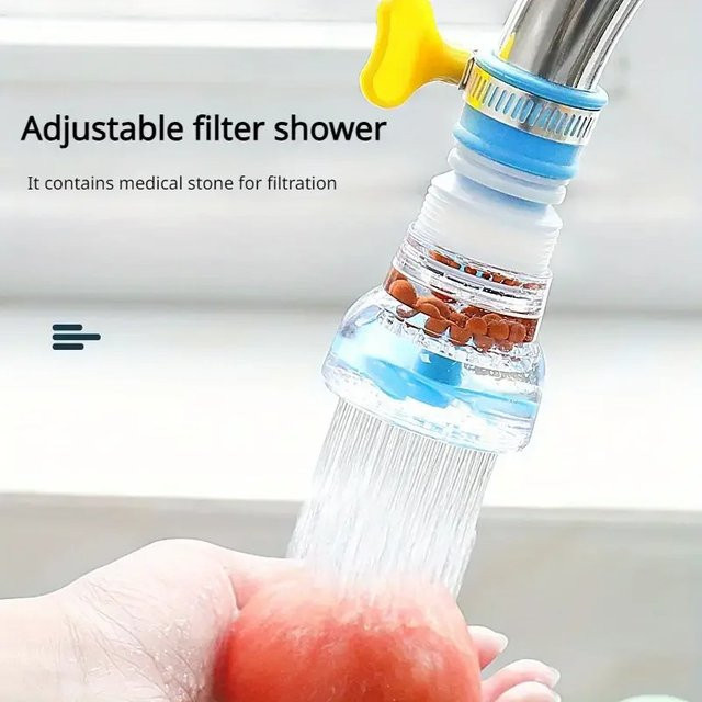 Maifanshi Ausziehbarer 360-Grad-Drehhahn-Wasserfilter mit Spritzschutz und Teleskopfunktion - Bild 1