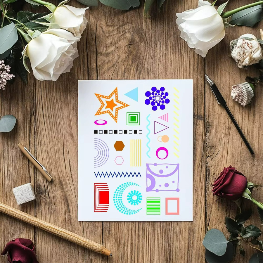 Transparente Stempel mit geometrischem Gittermuster für DIY, Scrapbooking und Kartenherstellung aus Kunststoff - Bild 5