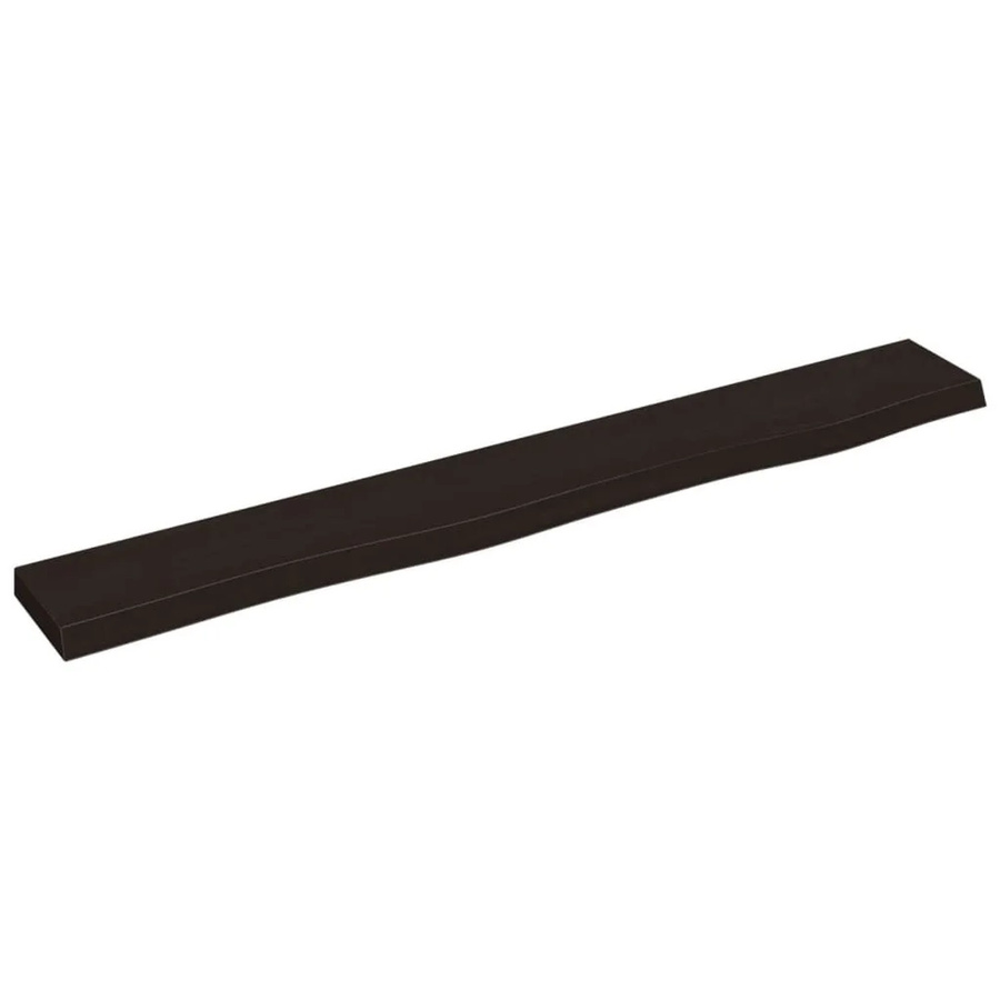 vidaXL Wandregal aus Massivholz Eiche in Dunkelbraun, B/H/T: 80 x 10 x 2 cm - Bild 2