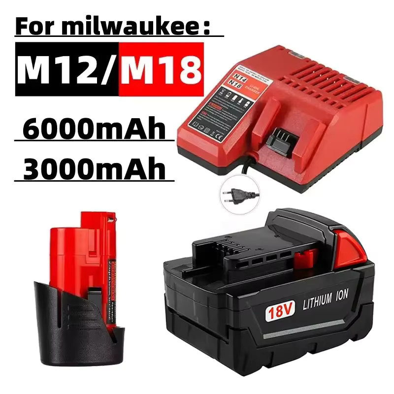 Milwaukee M18B5 Akku 18V 6000mAh in Rot für M18 Elektrowerkzeuge, Modell 48-11-1860 mit 18650 Zellen - Bild 2
