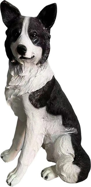 Relaxdays Gartenfigur Hund Collie aus Polyresin und Glasfaser in Naturfarben, wetterbeständig und frostfest, Höhe: 68 cm, Breite: 34,5 cm, Tiefe: 43 cm - Bild 1