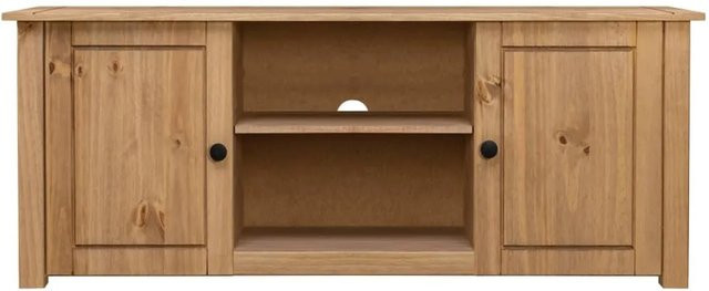 vidaXL TV-Schrank aus Massivholz Kiefer in Braun, rustikaler Mediaschrank für dein Wohnzimmer, B/T/H: 120 x 40 x 50 cm - Bild 1