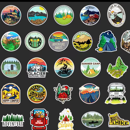 50 Stück Wasserdichte Graffiti Aufkleber für Outdoor, Camping und Landschaft von BulingBulingStickers in Multicolour - Bild 5