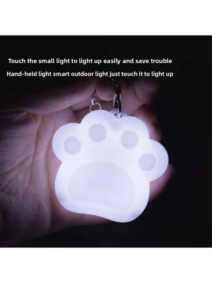 Tragbares LED Mini-Nachtlicht mit Touch-Sensor, wiederaufladbarer Schlüsselanhänger und Taschenclip in Weiß - Bild 3