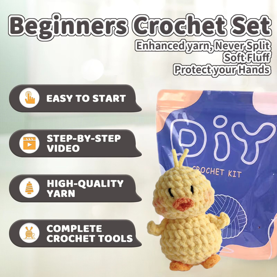 YAMAXIN 4-teiliges Häkelset für Anfänger mit Tier-Amigurumi-Motiven - Bild 2