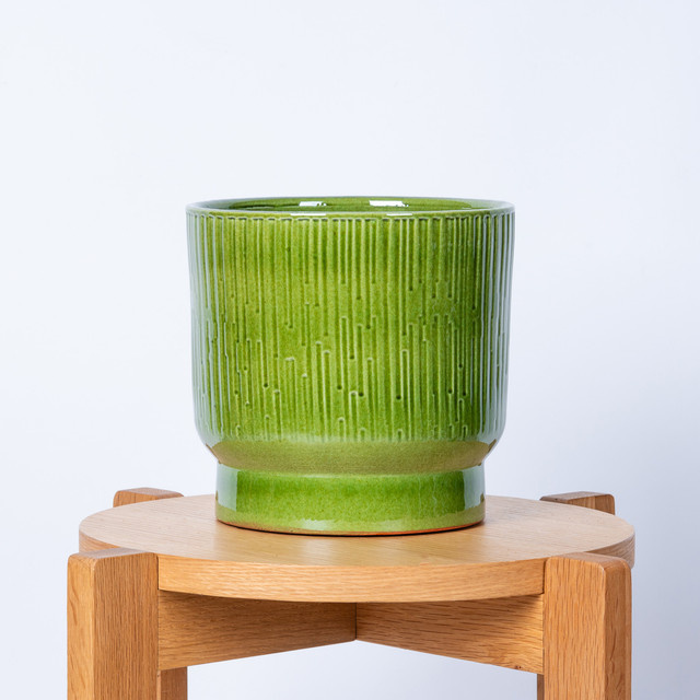 Moderner Keramik Übertopf von BLUME2000 in Grün, Durchmesser: 20 cm - Bild 1