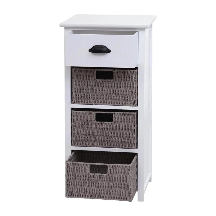 MCW Kommode K84 aus Holz mit Körben in Weiß und Grau, B/T/H: 83 x 40 x 29 cm - Bild 2
