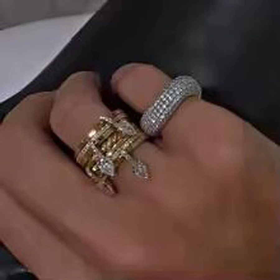 JYZSWBB Fingerring, vergoldet, Zirkonia, Damen - Bild 2